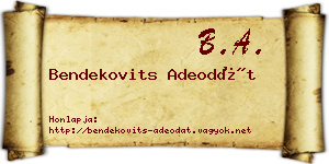 Bendekovits Adeodát névjegykártya